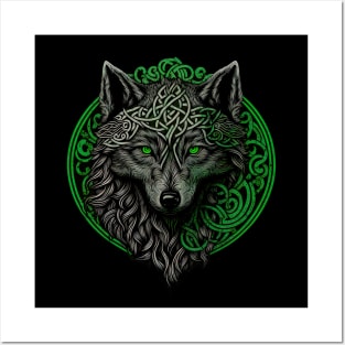 Celtic Irish Knot with Wolf Design - St Patrick Posters and Art